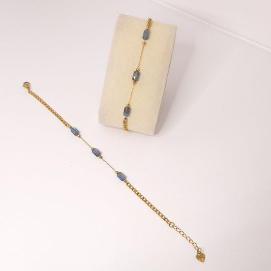 Détail zircons bleus bracelet Rivage