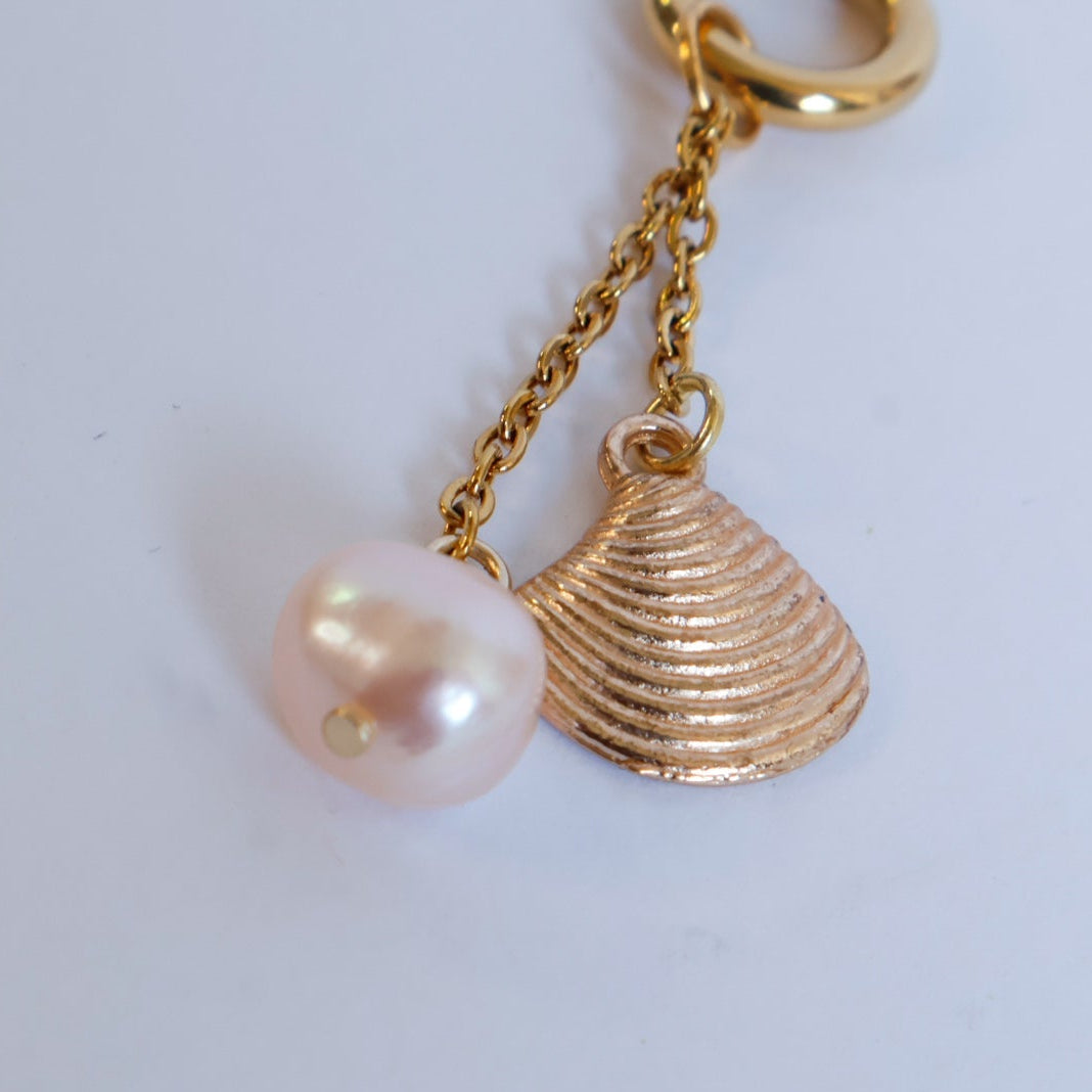 Clip de bikini Ecume, perles d'eau douce et coquillage en acier inoxydable 316L