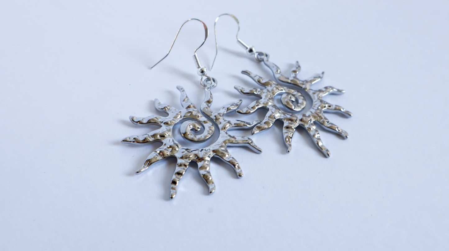 Boucles d'oreilles été indien en argent 925S et acier inoxdable