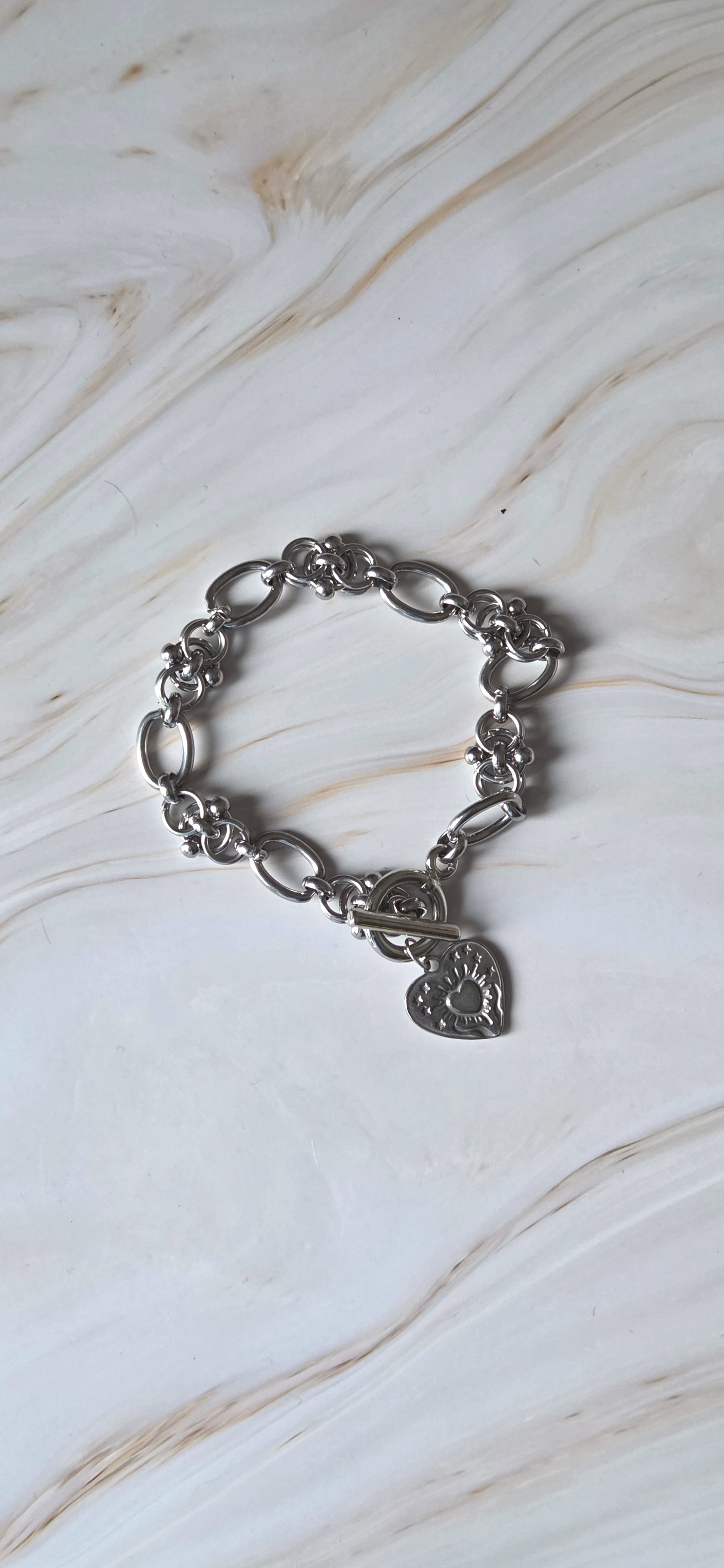 Texture chaîne acier bracelet Heartbreaker