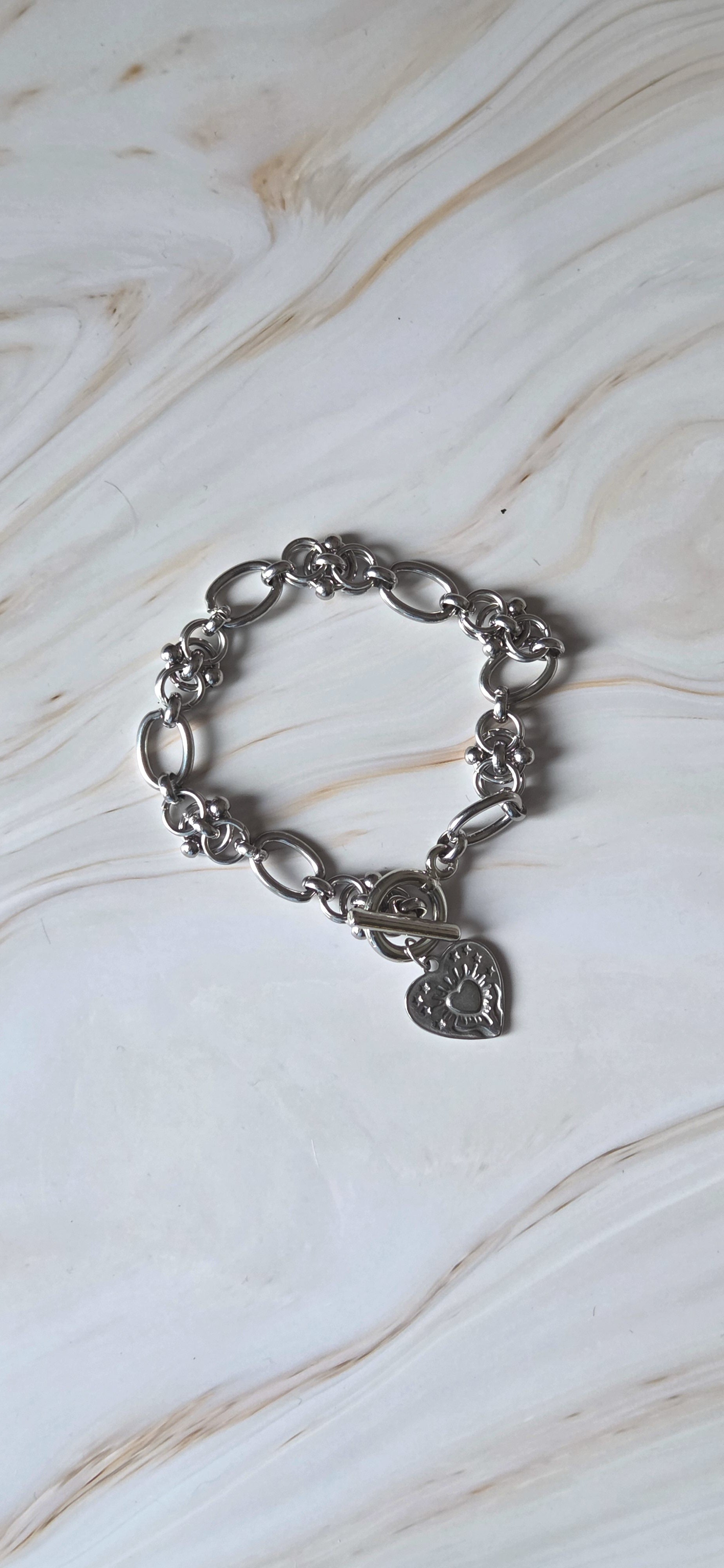 Texture chaîne acier bracelet Heartbreaker