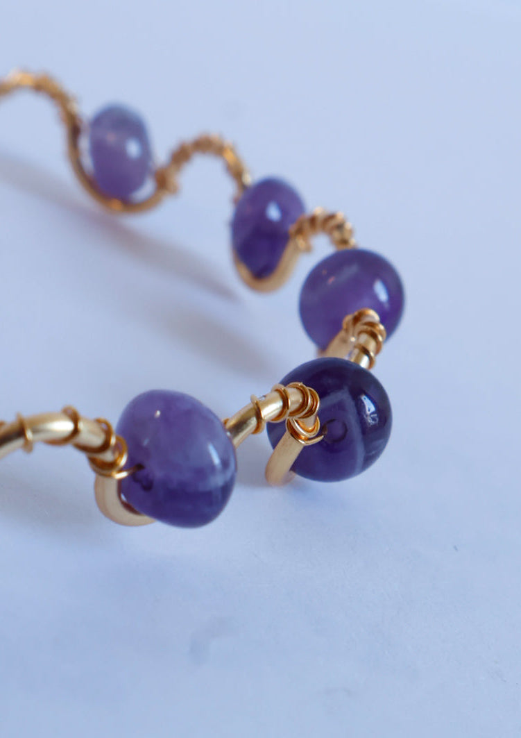 bracelet en améthyste et plaqué or
