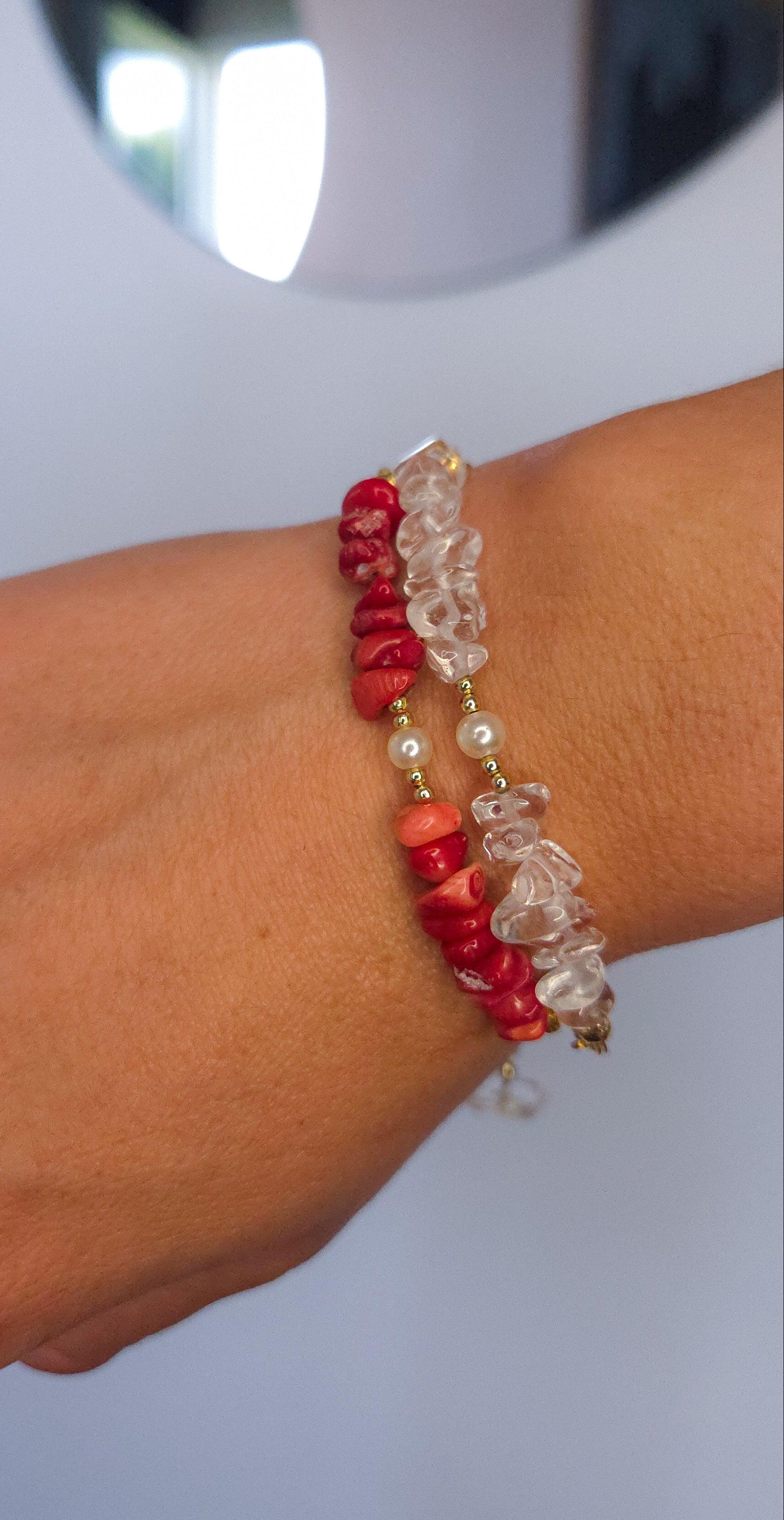 Bracelets Néréides deux variantes portées