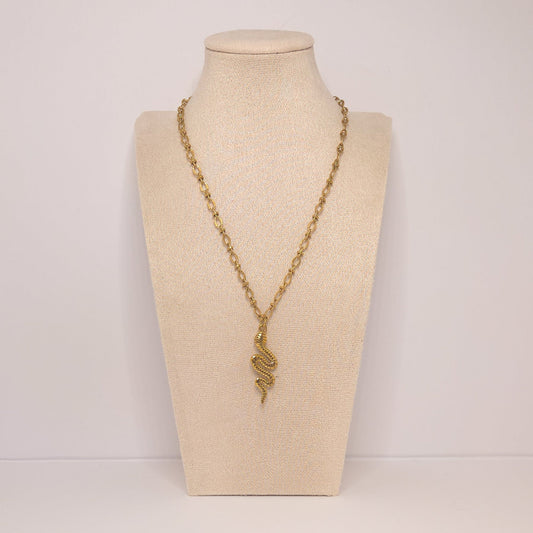 Collier Serpent acier inoxydable pendentif serpent symbolique Naash Jewelry