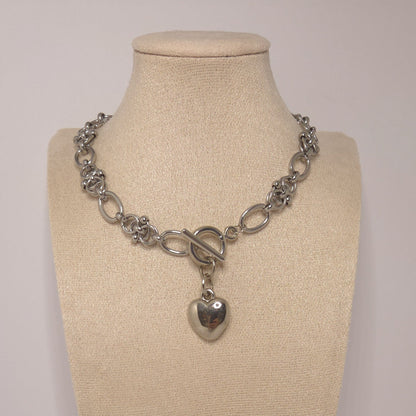 Pendentif cœur collier Heartbreaker acier argent