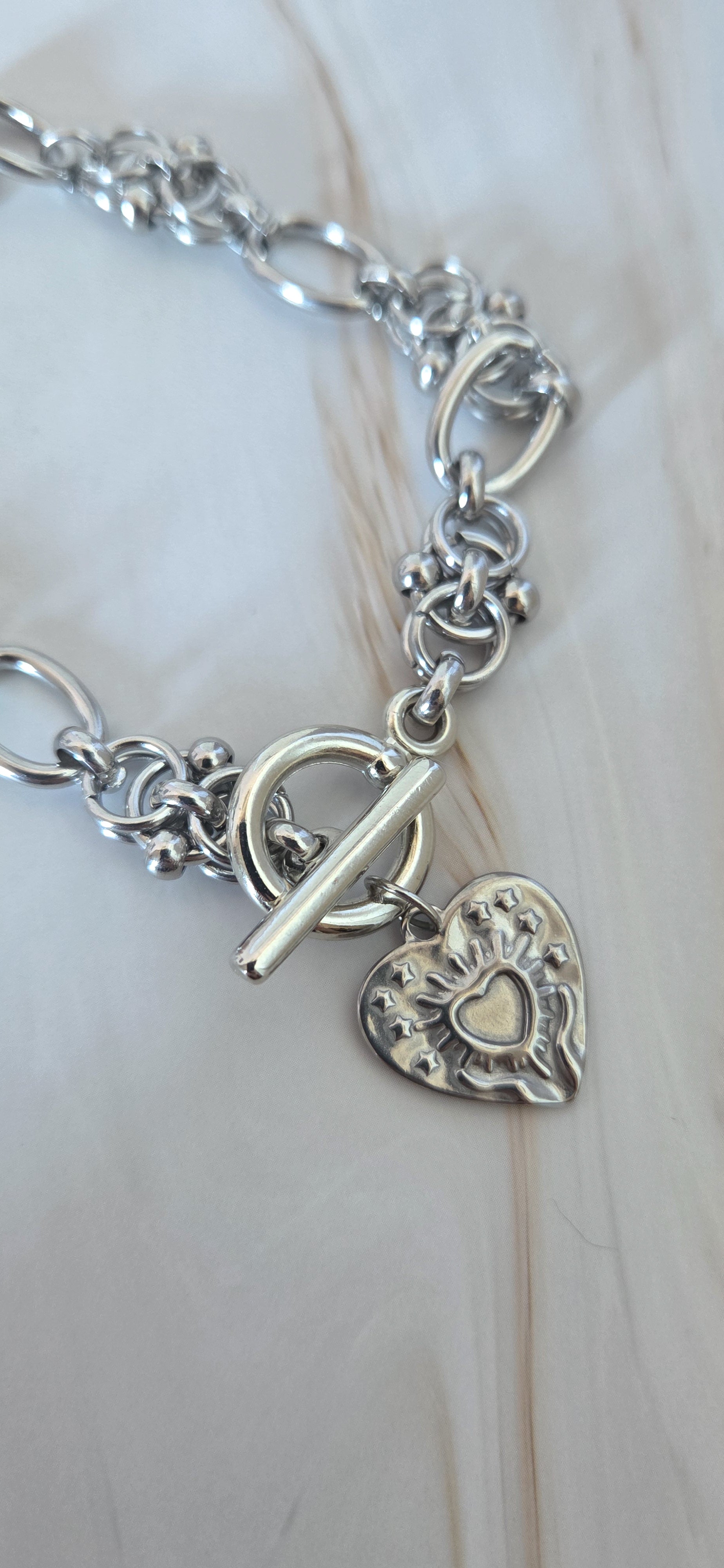 Pendentif cœur bracelet Heartbreaker acier inoxydable