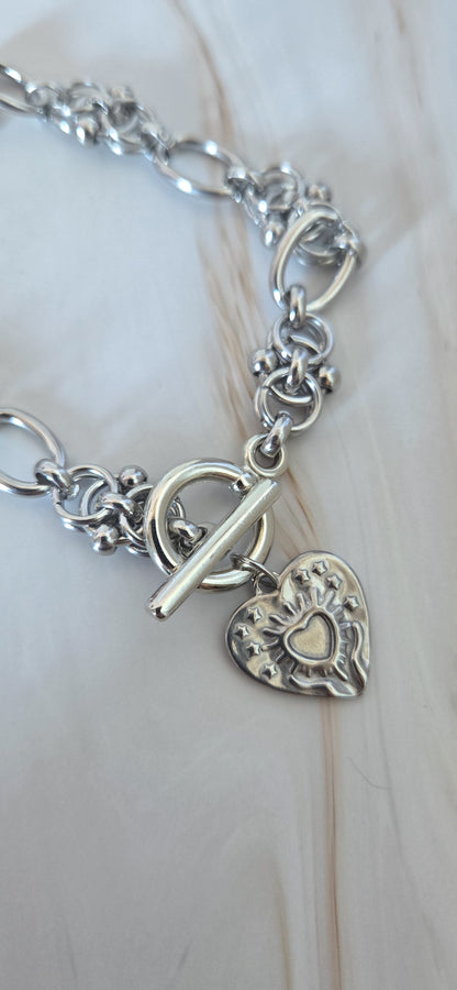 Pendentif cœur bracelet Heartbreaker acier inoxydable